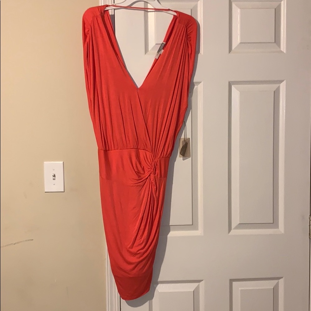 Salmon pink cotton dress